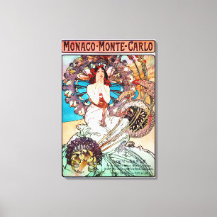 Impressão Em Tela Mônaco Monte Carlo por Alphonse Mucha