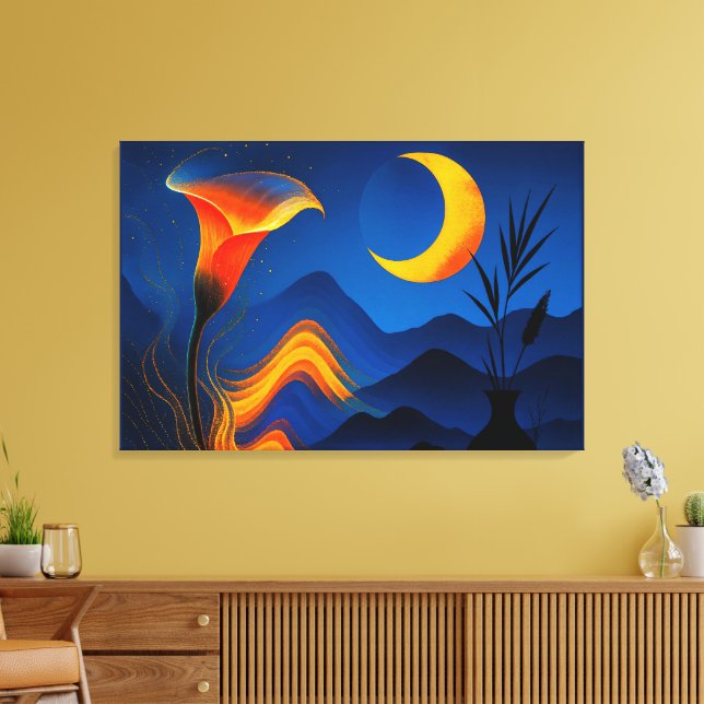 Impressão Em Tela Mondblüte der Wandlung - Stille Kunst (Insitu(Sala de estar))