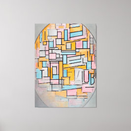 IMPRESSÃO EM TELA MONDRIAN - COMP. EM OVAL COM PLANOS DE COR 2 1914