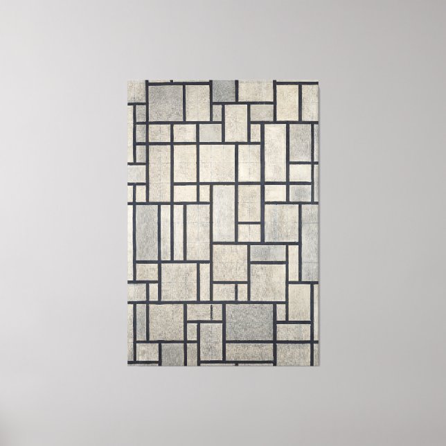 IMPRESSÃO EM TELA MONDRIAN - COMPOSIÇÃO COM GRADE 2 - 1915-1942 - (Frente)
