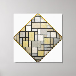 IMPRESSÃO EM TELA MONDRIAN - COMPOSIÇÃO COM GRADE 5: LOSANGO - 1919