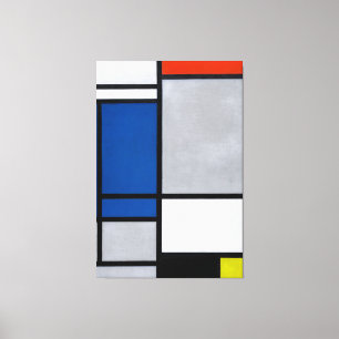 IMPRESSÃO EM TELA MONDRIAN - COMPOSIÇÃO COM VERMELHO, AZUL, PRETO 19