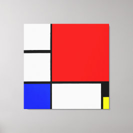 Impressão Em Tela MONDRIAN - COMPOSIÇÃO N. º II com AMARELO AZUL VER