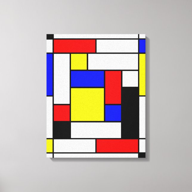 Impressão Em Tela Mondrian Geométrico Art 2 (Frente)