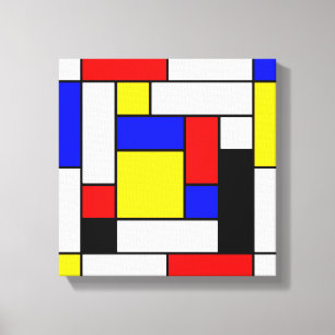 Impressão Em Tela Mondrian Geométrico Art 2
