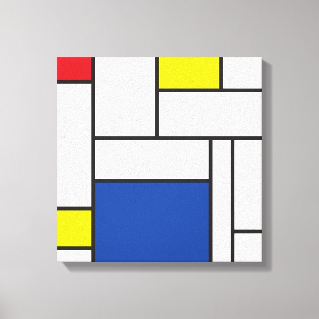 Impressão Em Tela Mondrian Minimalist Geometric De Stijl Modern Art (Frente)
