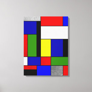 Impressão Em Tela Mondrian No. 4
