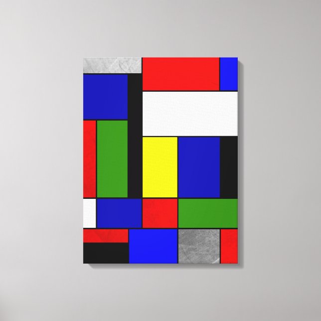 Impressão Em Tela Mondrian No. 4 (Frente)