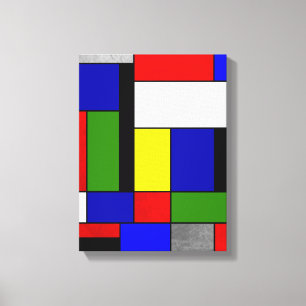 Impressão Em Tela Mondrian No. 4