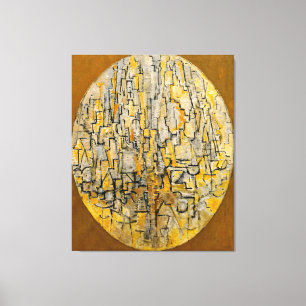 Impressão Em Tela MONDRIAN - TABLEAU 3 COMP. in Oval (Trees) - 1913