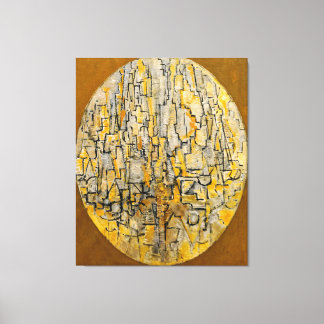 Impressão Em Tela MONDRIAN - TABLEAU 3 COMP. in Oval (Trees) - 1913