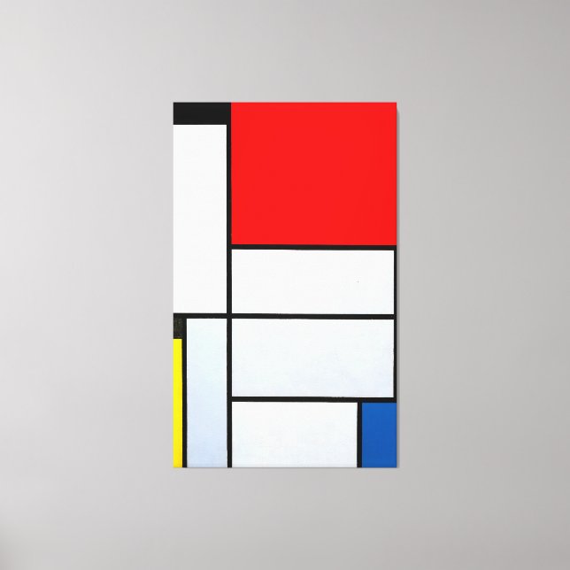Impressão Em Tela MONDRIAN - TABLEAU I - Comp. com Plano Vermelho Gr (Frente)