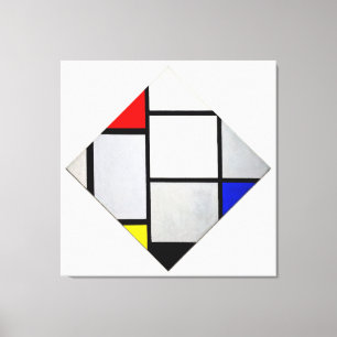 IMPRESSÃO EM TELA MONDRIAN - TABLEAU N. º IV - COMPOSIÇÃO LOZENGE -