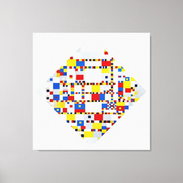 IMPRESSÃO EM TELA MONDRIAN - VICTORY BOOGIE WOOGIE - 1942-1944 - (Frente)