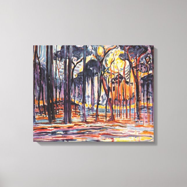 Impressão Em Tela Mondrian - Woods Perto de Oele, (Frente)