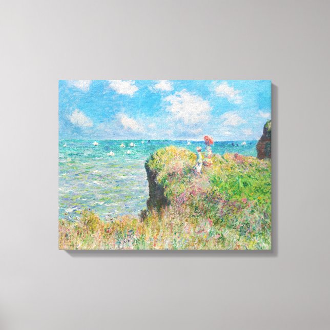 Impressão Em Tela Monet Cliff Walk em Pourville (Frente)