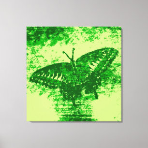 Impressão Em Tela Monet de pintura de borboleta verde