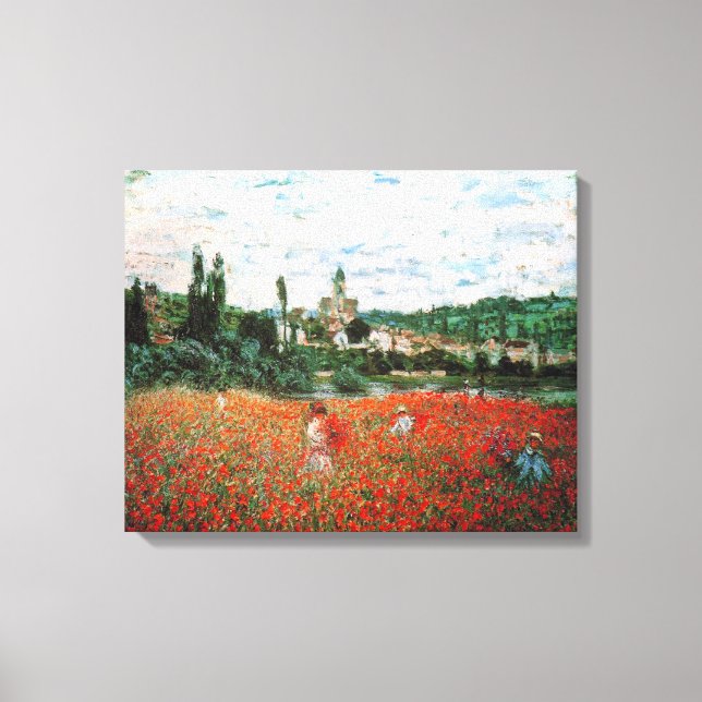 Impressão Em Tela Monet Field of Red Poppies (Frente)
