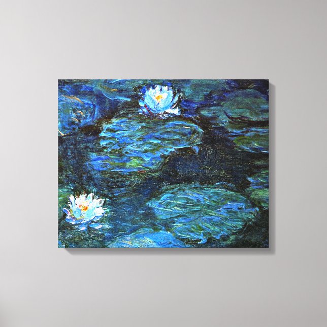 Impressão Em Tela Monet - Lírios de Água (azul) (Frente)