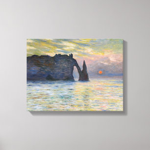 Impressão Em Tela Monet - Manneport, Cliff em Etretat, Sunset