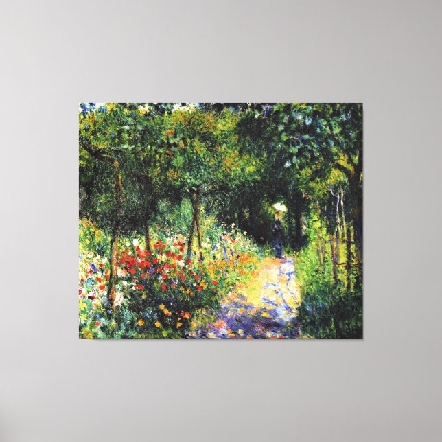 Impressão Em Tela Monet - Mulher do Jardim, pintura de arte (Frente)