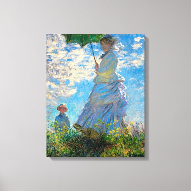 Impressão Em Tela Monet Mulher Guarda-Sol Impressionismo (Frente)