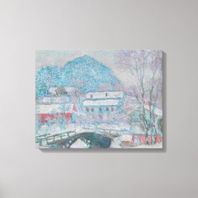 Impressão Em Tela Monet - Noruega, Sandviken Village na neve (Frente)
