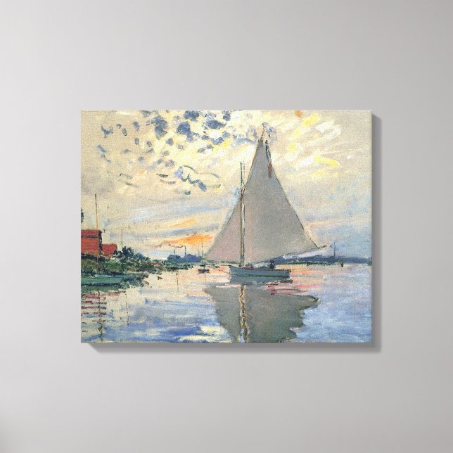 Impressão Em Tela Monet Sailboat French Impressionism Classic Art (Frente)