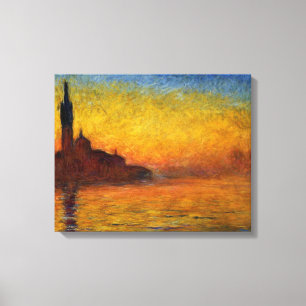 Impressão Em Tela Monet Sunset Veneza Impressionismo Colorido Arte