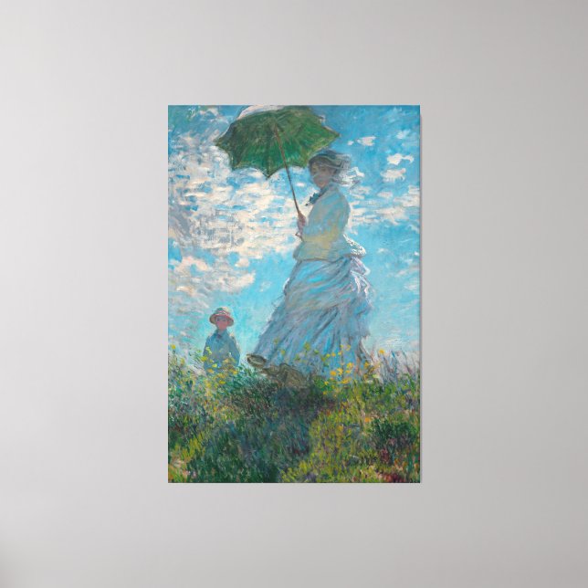 Impressão Em Tela Monet Woman com Parasol Fine Art (Frente)