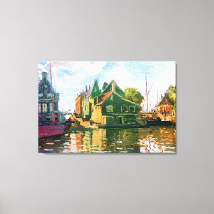 Impressão Em Tela Monet - Zaandam, pintura do Canal