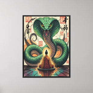 Impressão Em Tela Monge e Serpente