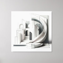 Impressão Em Tela Monochrome Architectural Flow