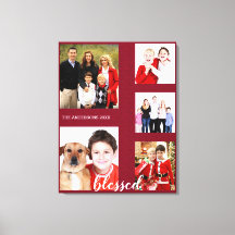 Monograma da Colagem de Fotos da Família Feriada E