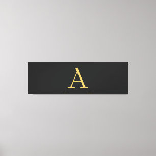 Impressão Em Tela Monograma de cores Dourada da cinza