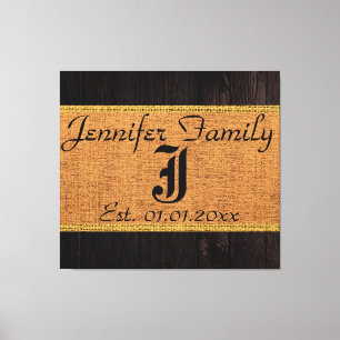 Impressão Em Tela Monograma Deer Ruslap Linen Wood Look