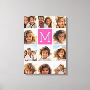 Impressão Em Tela Monograma do costume da colagem da foto de