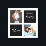 Impressão Em Tela monograma do pastel de fotos da família moderna<br><div class="desc">Paleta de cores de Pastel duas artes personalizadas de parede com o elegante roteiro "amor" e "família" e seu próprio monograma e data. Lindo sotaque personalizado de decoração domiciliar</div>