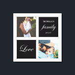 Impressão Em Tela monograma do pastel de fotos da família moderna<br><div class="desc">Paleta de cores de Pastel duas artes personalizadas de parede com o elegante roteiro "amor" e "família" e seu próprio monograma e data. Lindo sotaque personalizado de decoração domiciliar</div>