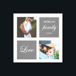 Impressão Em Tela monograma do pastel de fotos da família moderna<br><div class="desc">Paleta de cores de Pastel duas artes personalizadas de parede com o elegante roteiro "amor" e "família" e seu próprio monograma e data. Lindo sotaque personalizado de decoração domiciliar</div>
