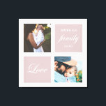 Impressão Em Tela monograma do pastel de fotos da família moderna<br><div class="desc">Paleta de cores de Pastel duas artes personalizadas de parede com o elegante roteiro "amor" e "família" e seu próprio monograma e data. Lindo sotaque personalizado de decoração domiciliar</div>