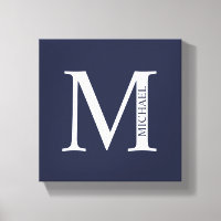 Monograma e Nome Personalizados Azul-marinho