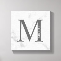 Monograma e Nome Personalizados do Marble Branco