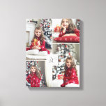 Impressão Em Tela Monograma Família Foto Colagem de Natal<br><div class="desc">Linda e personalizada tela de desenho que você vai apreciar para sempre. Colagem especial de fotos personalizadas da família para mostrar suas próprias memórias especiais de fotos da família. Nosso design apresenta um design de colagem de 4 fotos com um lugar para adicionar seu monograma no centro da caixa branca....</div>