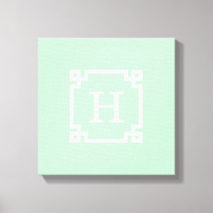 Impressão Em Tela Monograma inicial chave grego branco do quadro #2