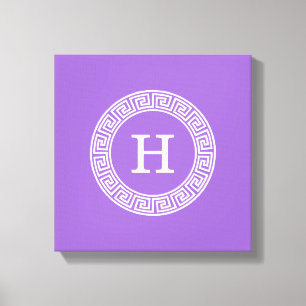 Impressão Em Tela Monograma inicial do Quadro chave grego Ametist Wh