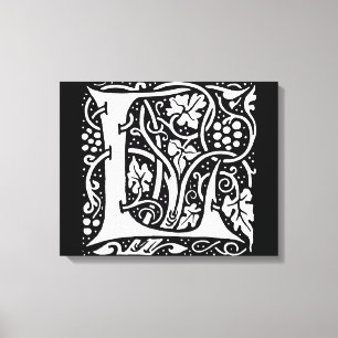 Impressão Em Tela Monograma L Art Nouveau Vintage
