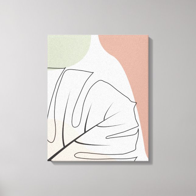 Impressão Em Tela Monstera minimalista (Frente)