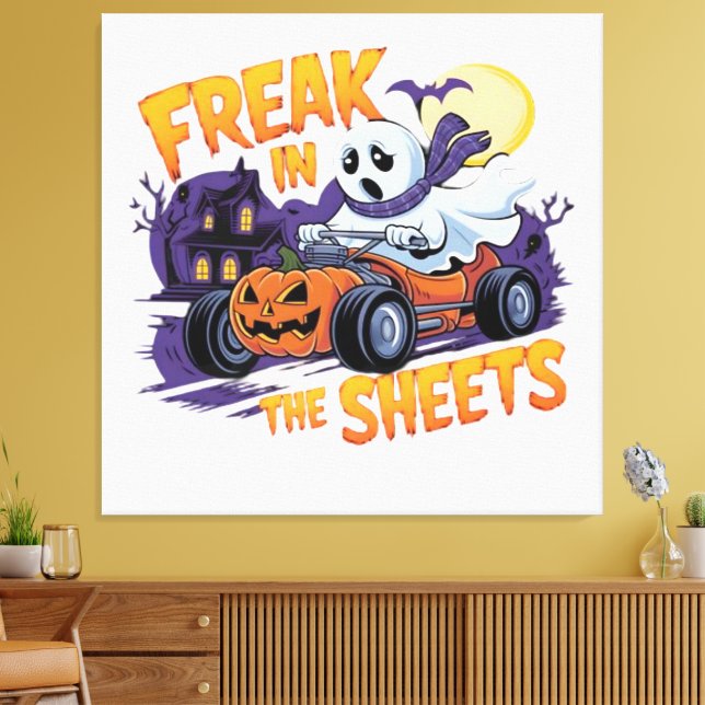 IMPRESSÃO EM TELA MONSTRO DO HALLOWEEN NA LENÇOL (Insitu(Sala de estar))