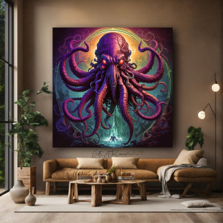 Impressão Em Tela Monstro do Mar Kraken